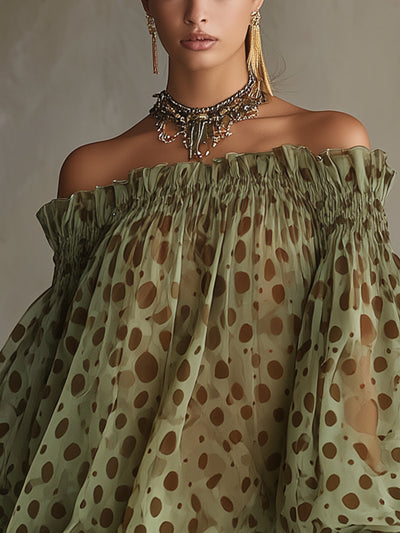 The Olive Polka Dot Dress