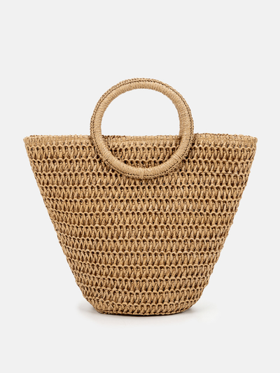 Women's Off-white Shoulder Bag Handbag Straw Large Capacity Woven Bag