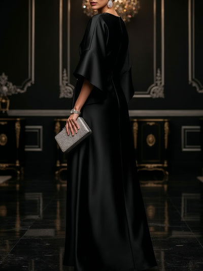 Black Luxe Satin Maxi Dress