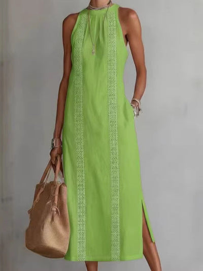Sleeveless Linen Maxi Dress