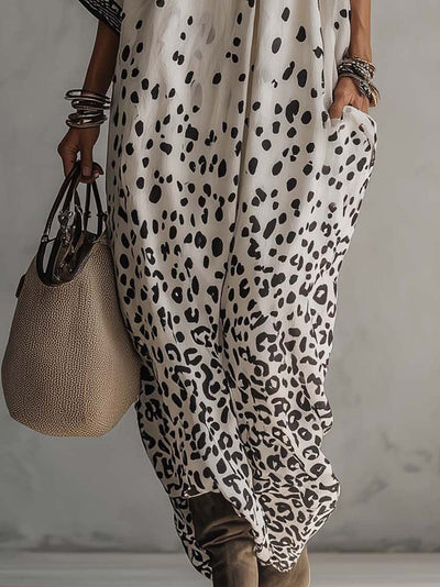 Gradient Leopard Chiffon Maxi Dress