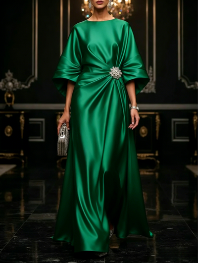 Black Luxe Satin Maxi Dress