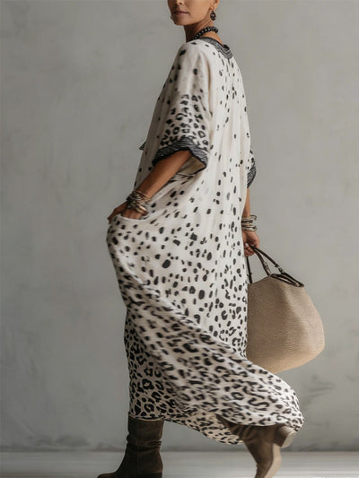 Gradient Leopard Chiffon Maxi Dress