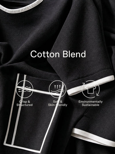 Contrast Stitch Pocket Midi Dress