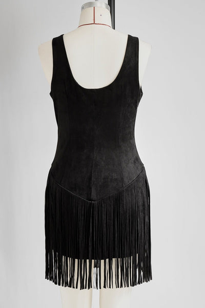 Western Fringe Button Mini Dress