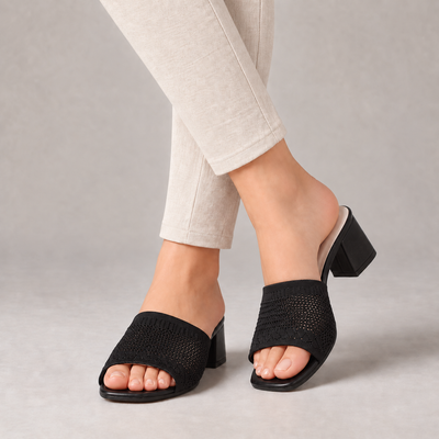 Nina Easy Slip-On Block Heel Slides