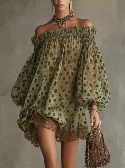 The Olive Polka Dot Dress
