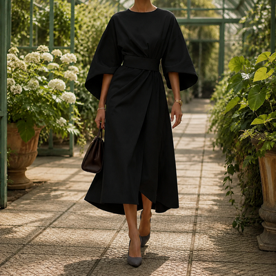 Astrid-Hope Belted Midi Dress