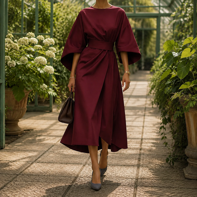 Astrid-Hope Belted Midi Dress