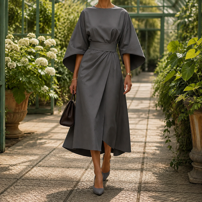 Astrid-Hope Belted Midi Dress